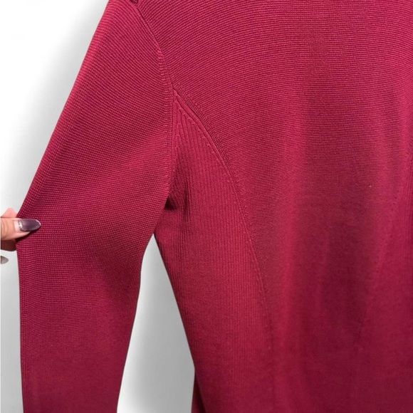 Eileen Fisher Maroon Silk & Organic Cotton Open Cardigan - Picture 4 of 7